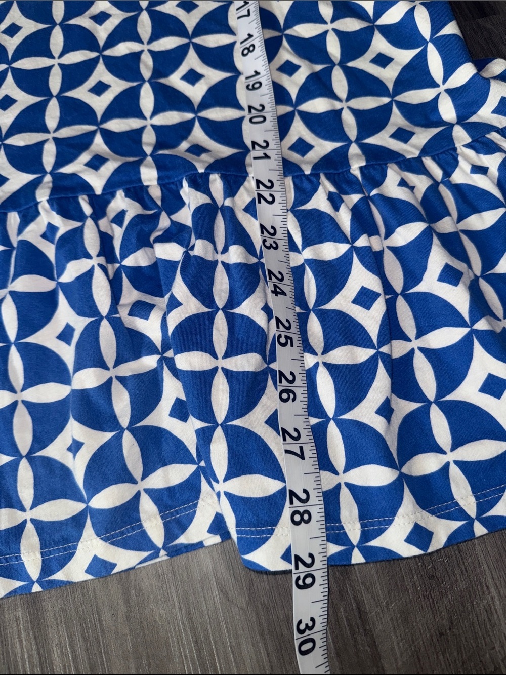Tea Collection girls dress 10 short sleeve blue white geometric summer - Picture 3 of 8